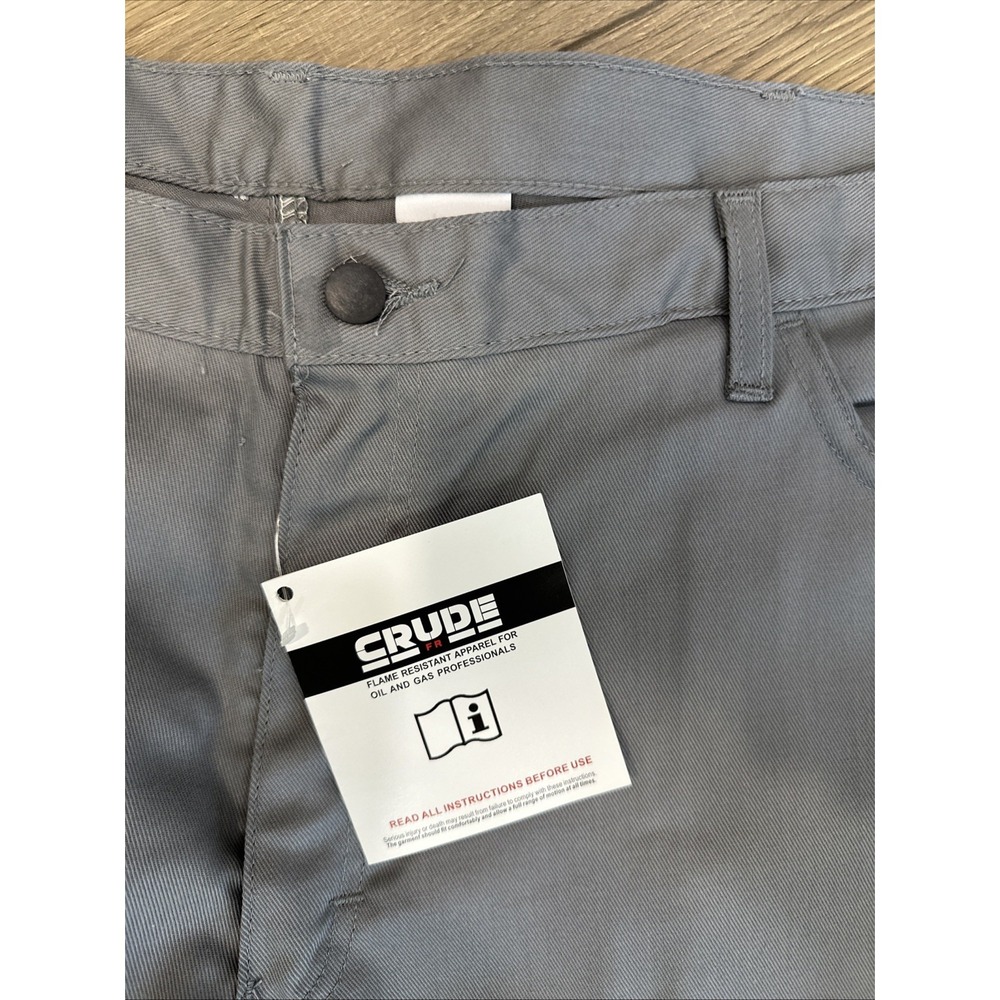 NWT Crude FR Work Pants 44x30 Gray 2112 CAT 2 RN Utility Phone Pocket - Picture 2 of 6